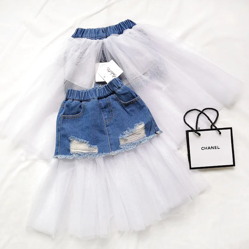 Thunderers/Детская летняя юбка, рваные шифоновые юбки для девочек, сеточный пояс, элегантная детская юбка, одежда для маленьких девочек, 18 мес.-6 лет