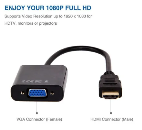 

HDMI to VGA,HDMI Male to VGA Female Adapter Cable for Computer, Monitor, Projector, HDTV, Chromebook, Raspberry Pi, Roku, Xbox