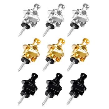 

9Pcs Guitar Strap Locks and Buttons Slide Non-Slip Security Straplocks for Guitar Bass