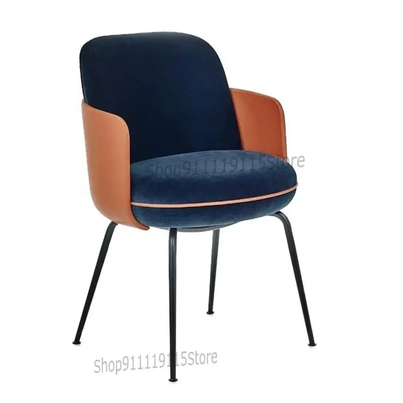 Customized Nordic Chair Simple Desk Light Luxury Home Back Stool Designer Dining Iron Modern Net Red Makeup |