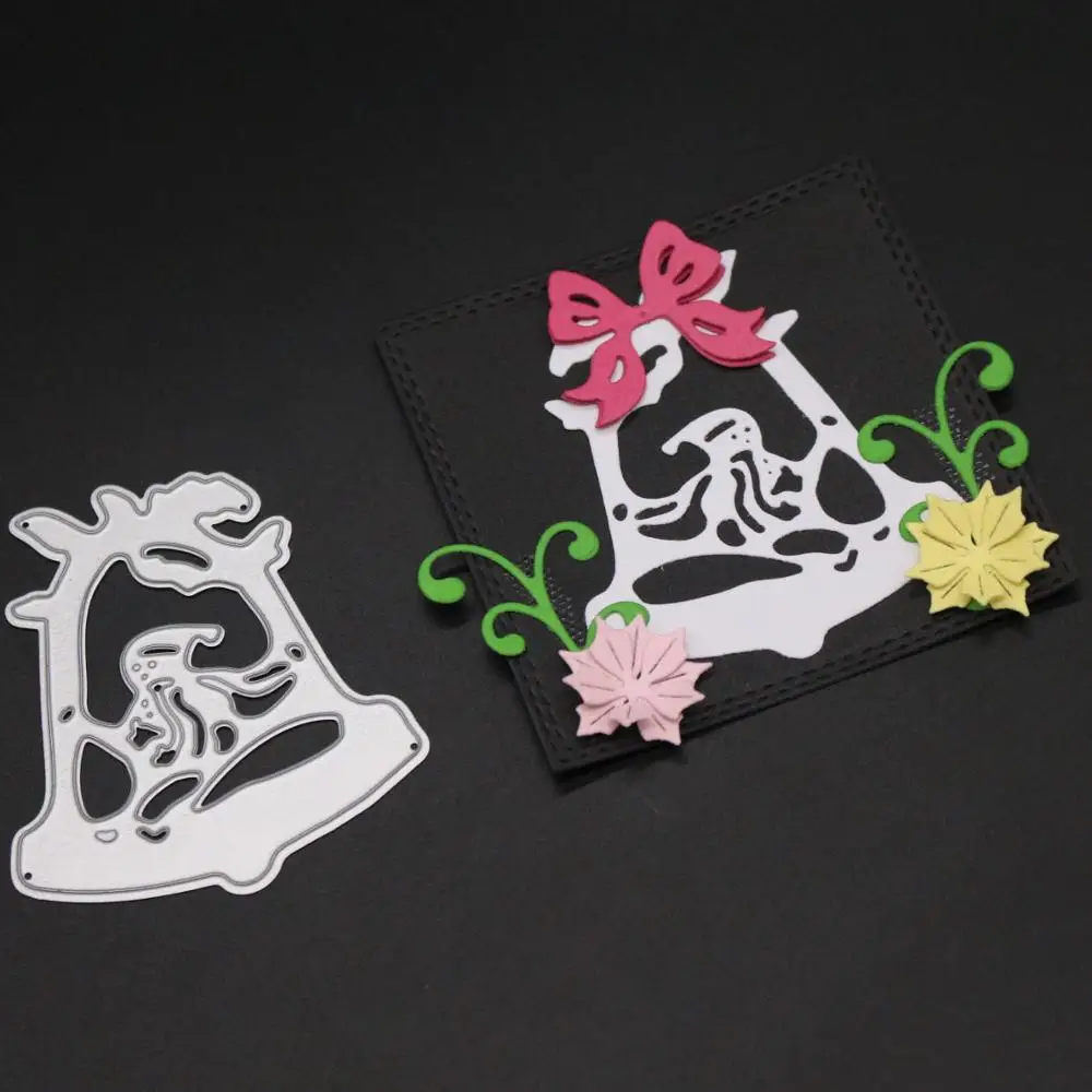 

AZSG Jingling Bell Cutting Dies Clear Stamps For DIY Scrapbooking/Card Making Decorative Silicone Stamp Crafts