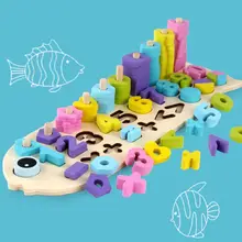 Детские рыбы в форме логарифмической доски мультфильм животных цифровые Пазлы детская игрушка для обучения подарки