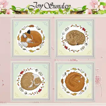 

Hibernate animals Counted Cross Stitch 11CT Printed 14CT Cross Stitch Sets Chinese Cross-stitch Kits Embroidery Needlework