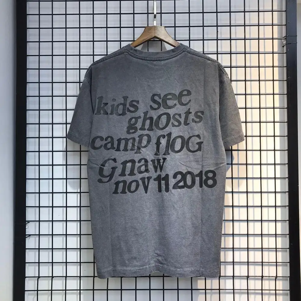 Men Women T-shirts Lucky me i see ghost Feel T-shirt Kanye West Kids see ghost camp flog  2008 Tee Vintage High Quality Tops 2