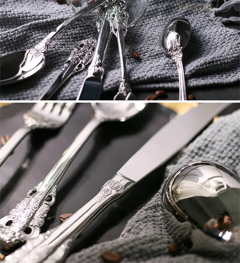 1pcs silver dinnerware set  (2)