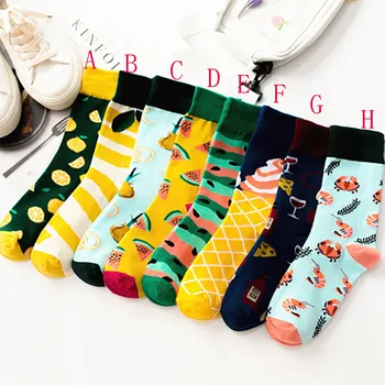 

Socks Women's Fashion Kawaii Creative Printing Bright Funny Color Socks In The Tube Casual Cute Cotton Gifts Socks unisex #45