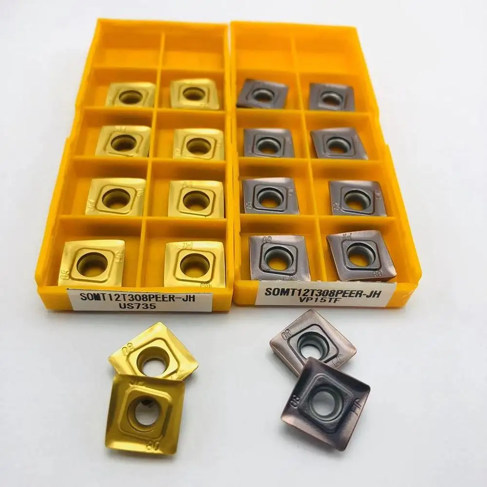 

10Pcs Lathe tool SOMT12T308 JH VP15TF US735 high quality metal turning tools carbide tool SOMT12T308 CNC parts cutting tool