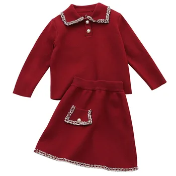 

2020 New Fashion Spring Girls Clothing Set Sweater + Skirt Sets 2-8 years Children Clothing Set 2pcs Set
