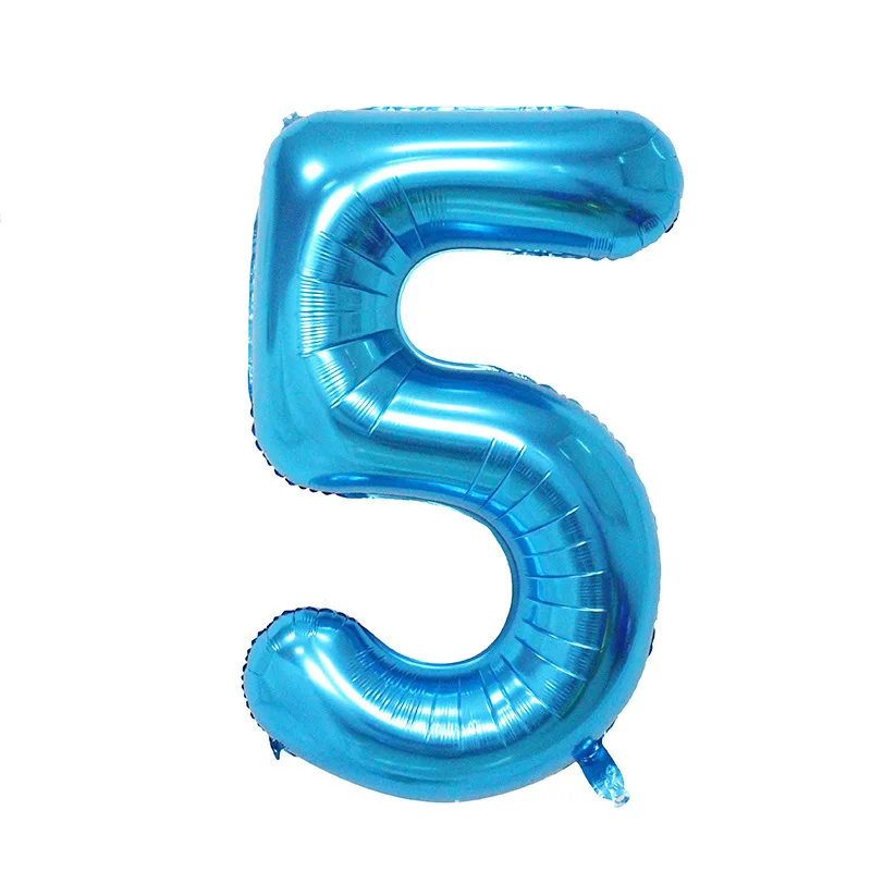 

40-inch Imitation Large Size Blue with Numbers Aluminum Film Balloon Pearly Lustre Pink Blue with Numbers Scene Decorative Launc