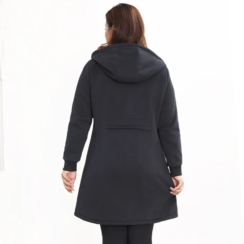 Женские толстовки с капюшоном размера плюс 10XL 8XL 6XL 4XL на осень и зиму с длинным рукавом, женские облегающие черные толстовки с капюшоном более размера d Sudadera Mujer