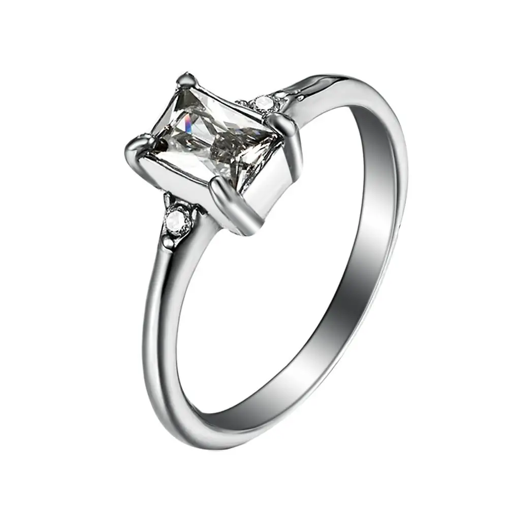 Роскошные модные вечерние кольца, простой дизайн, модное кольцо из нержавеющей стали с прозрачным cz, женские обручальные кольца