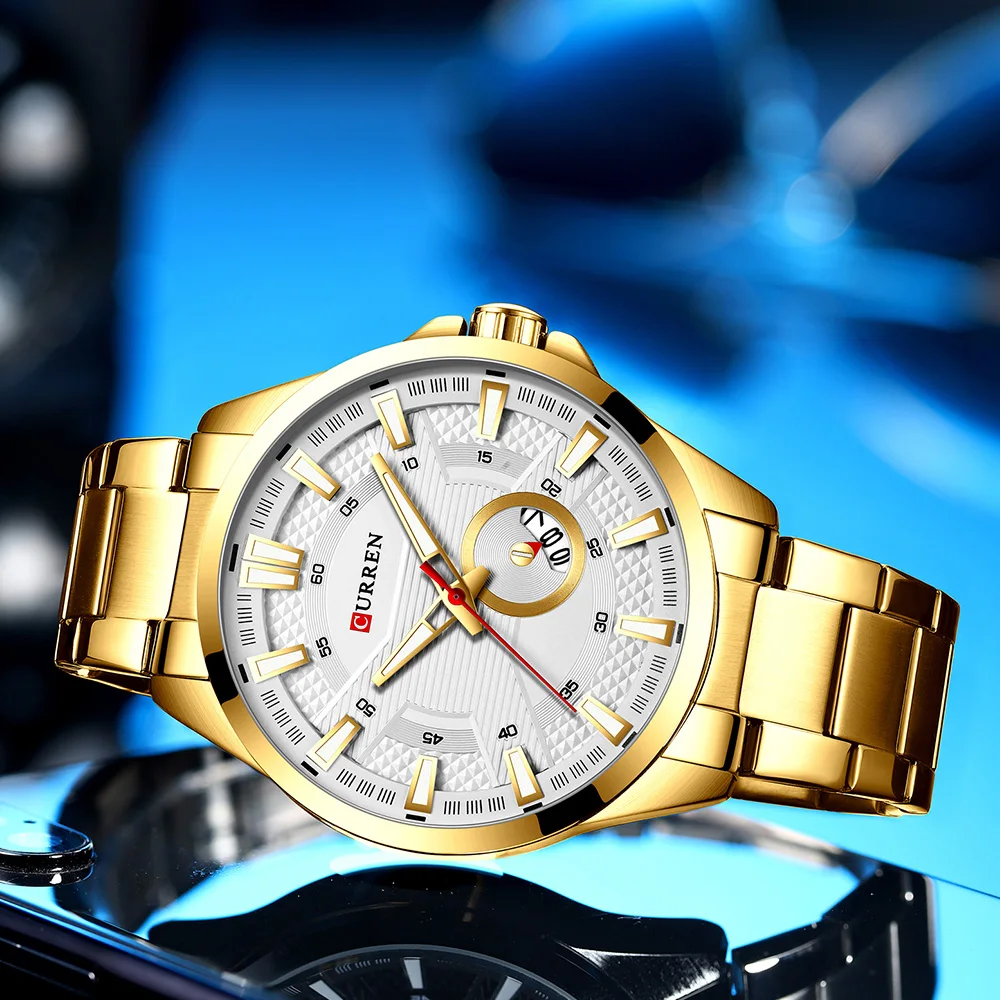 Curren 8372 мужские часы s мужские военные спортивные часы полностью Стальные кварцевые наручные часы erkek saat Relogio Masculino