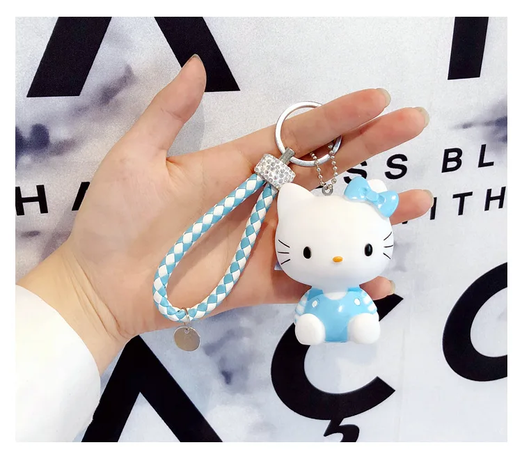 Милый мультфильм hello kitty вокальный Кот брелок девочка сумка кулон ювелирные изделия автомобиль брелок парные брелки подарок на день Святого Валентина