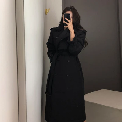 Женская парка, бандажная, теплая, IiIing, длинная, для женщин, s, зимние куртки, пальто, черный, хаки, Ретро стиль, длинные пальто, новая мода, Sxey DG138