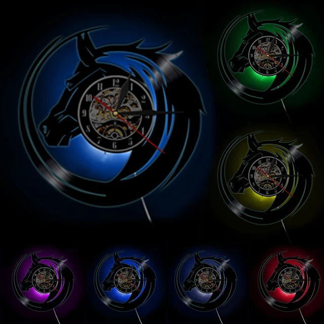 Wild Horse Head Modern Decor Vinyl Wall Clock EZ Clocks