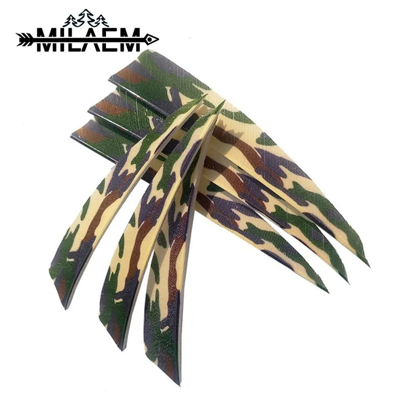 

50 Pcs 4inch Archery Arrow Vanes Right Wings Camouflage Natural Feather Recurve Compound Bow And Arrows Hunting Accessories