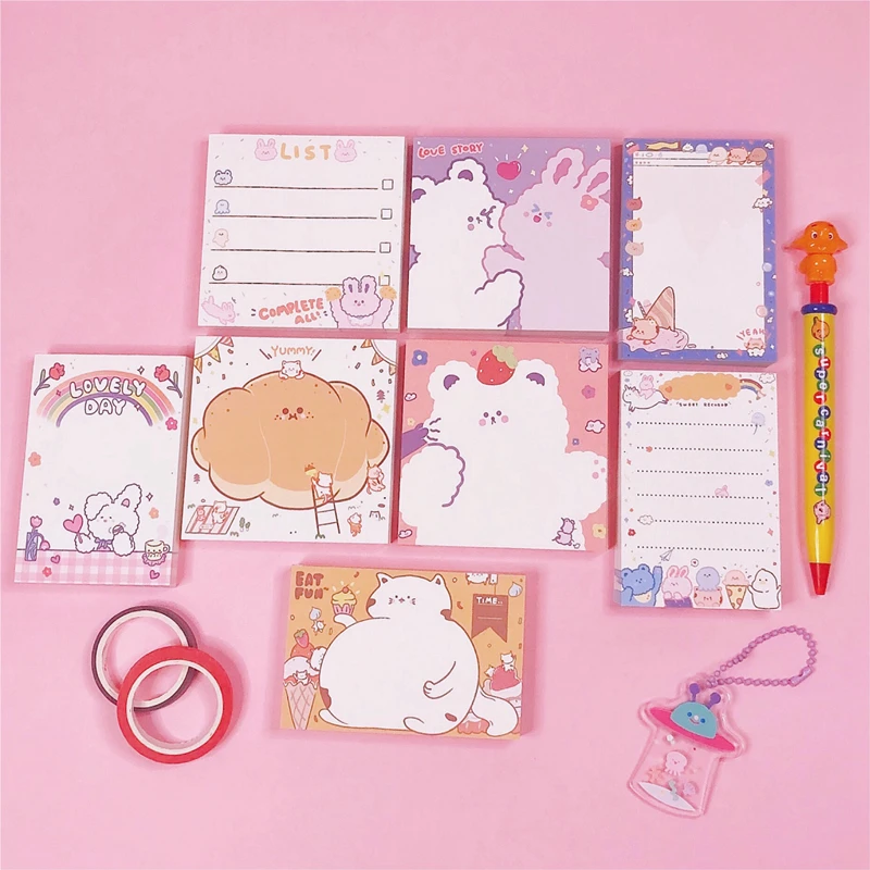 100 листов Ins Милые Носки с рисунком медведя из мультика Примечание Бумага