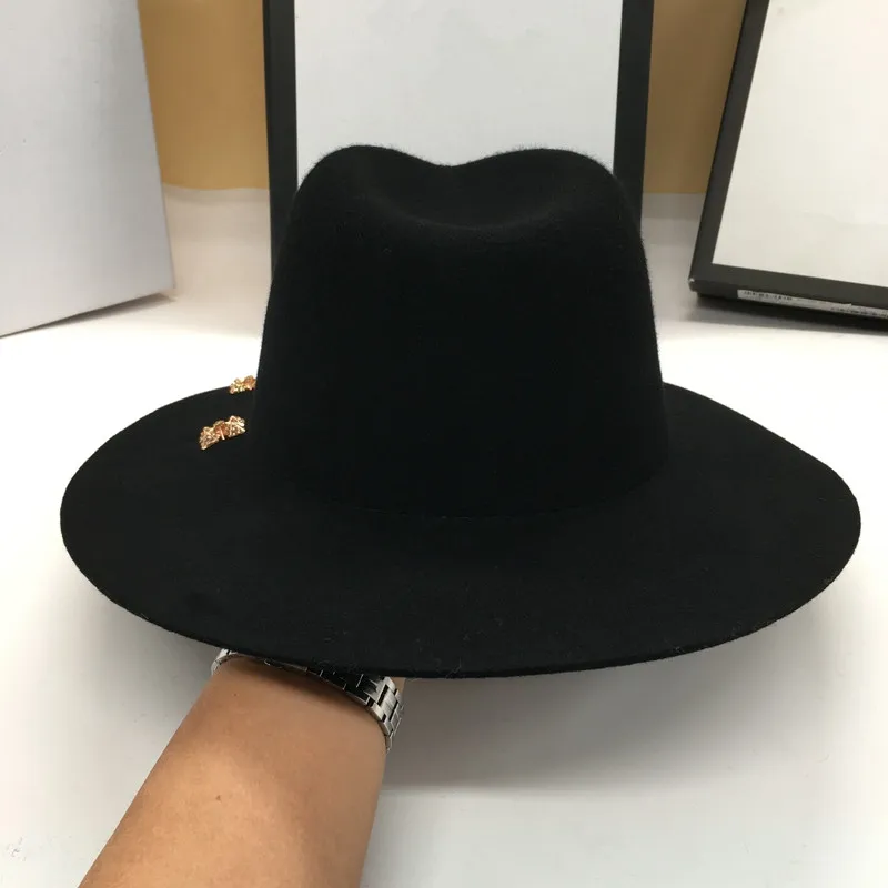 Новая Зимняя шерстяная шляпа Джокер британская Мужская и женская Мода фетровая шляпа Панама хан издание