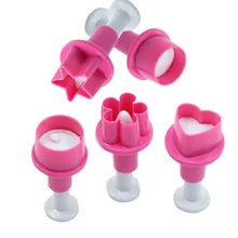 5 шт. пятиконечная звезда Круг Сердце Слива тиснение плесень Весна прессующий штамп помадка торт форма для выпечки, сделай сам