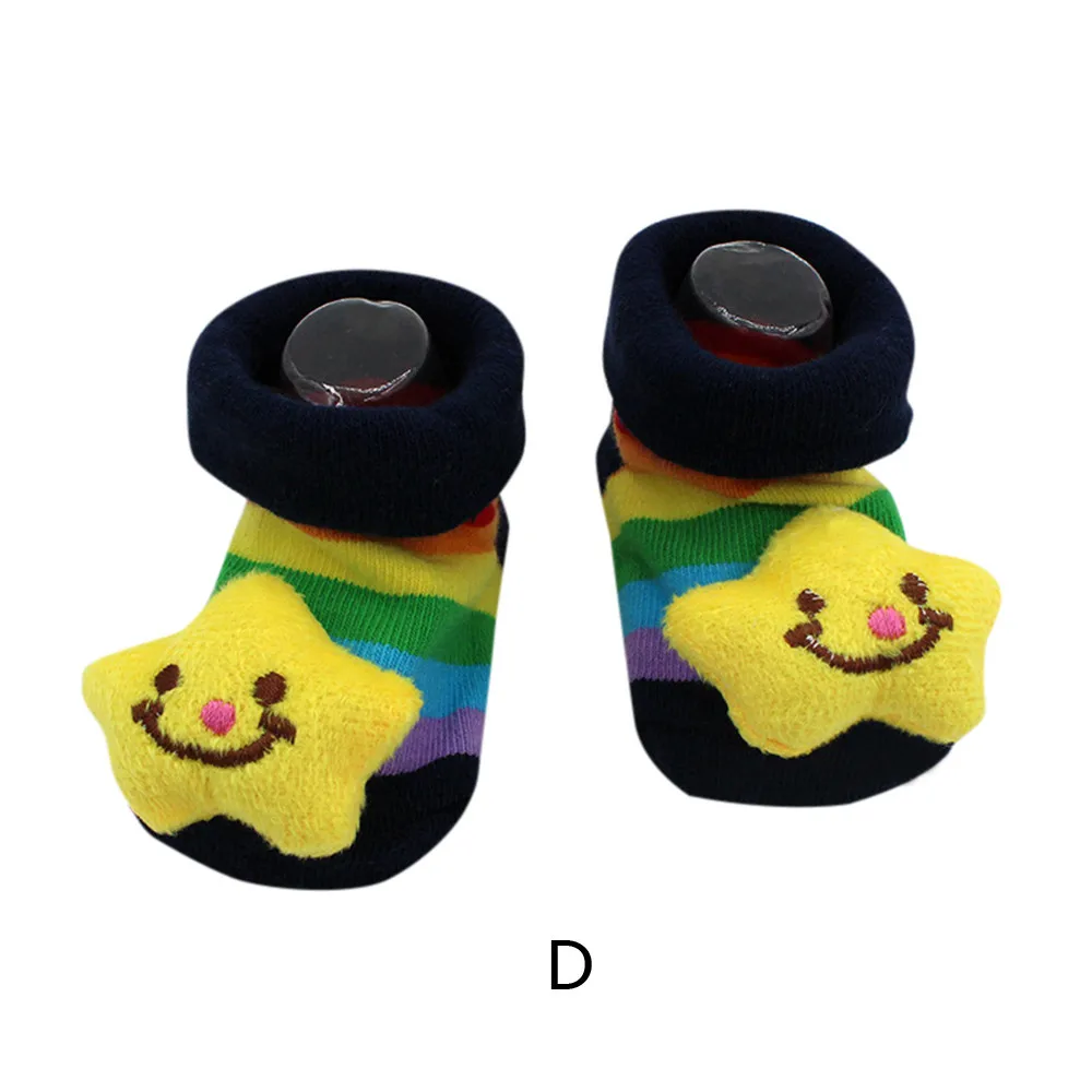 Носки для малышей г. Новинка, горячая Распродажа, нескользящие носки с рисунком для новорожденных девочек и мальчиков носки для новорожденных теплые носки,# N5 - Цвет: D
