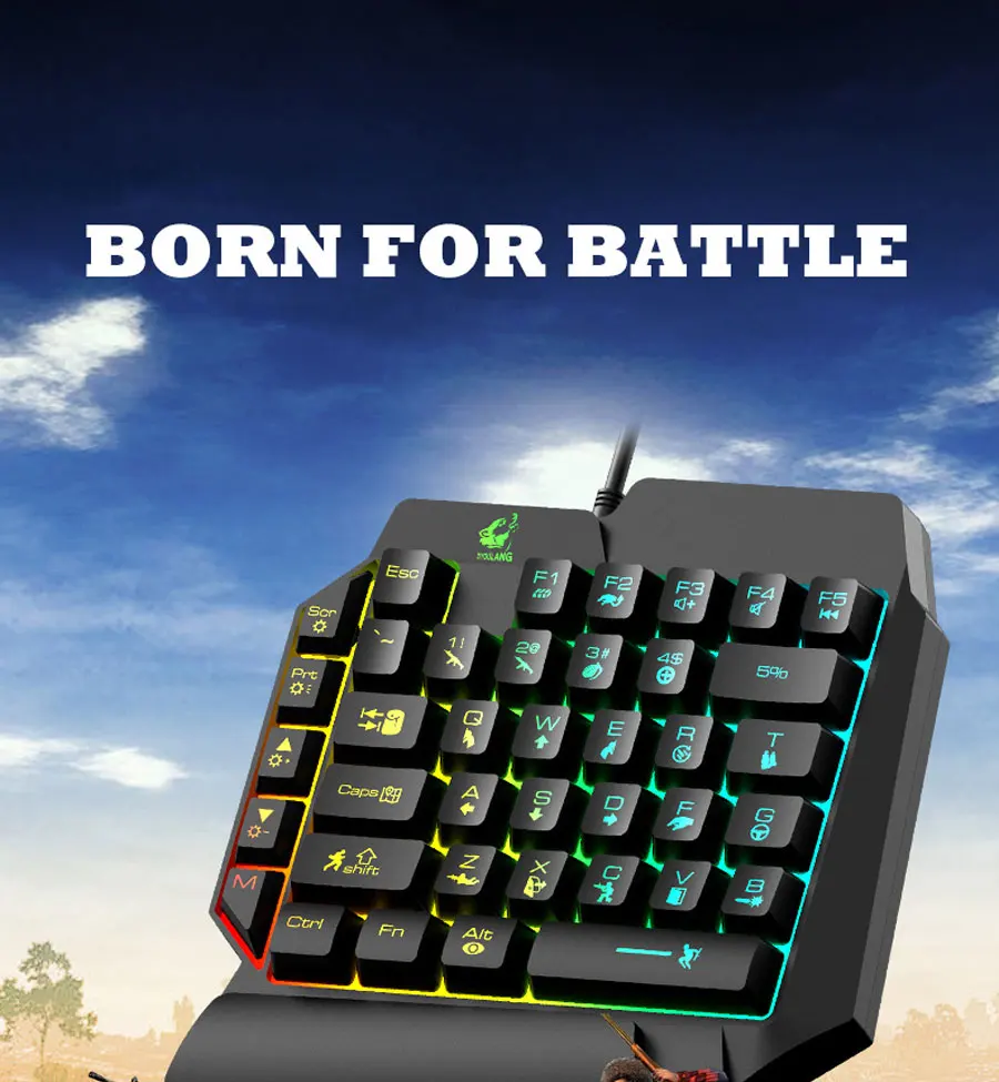 USB Wired Gaming Keypad with LED Backlight 35 Keys sades Wide Hand Rest One-handed Membrane RGB gaming Keyboard for LOL/PUBG/CF best office keyboard