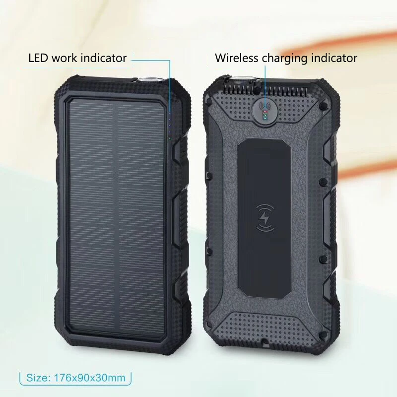 Беспроводной PD Банк солнечной энергии 30000mAh водонепроницаемый портативный QI зарядное устройство для iphone macbook 3 в 1 внешний аккумулятор