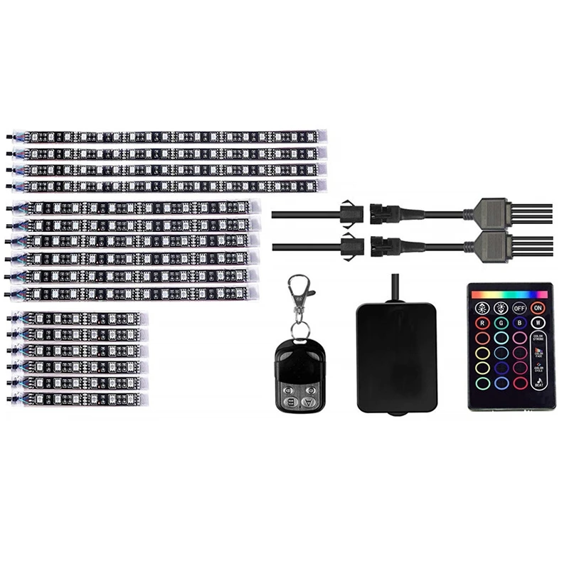 16Pcs Motorcycle LED Lights HRDJ Strips Kit Multi-Color Accent Glow Neon Lamp Flexible with Remote Controller for Honda | Автомобили и