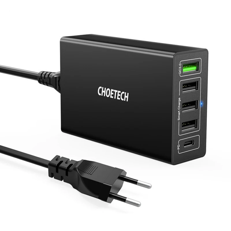 EU Plug CHOETECH Быстрая зарядка 3,0 Мульти Usb зарядная станция QC3.0 PD Usb зарядка для iPhone Google Pixel для samsung S9 Xiaomi Mi Note - Тип штекера: EU Plug