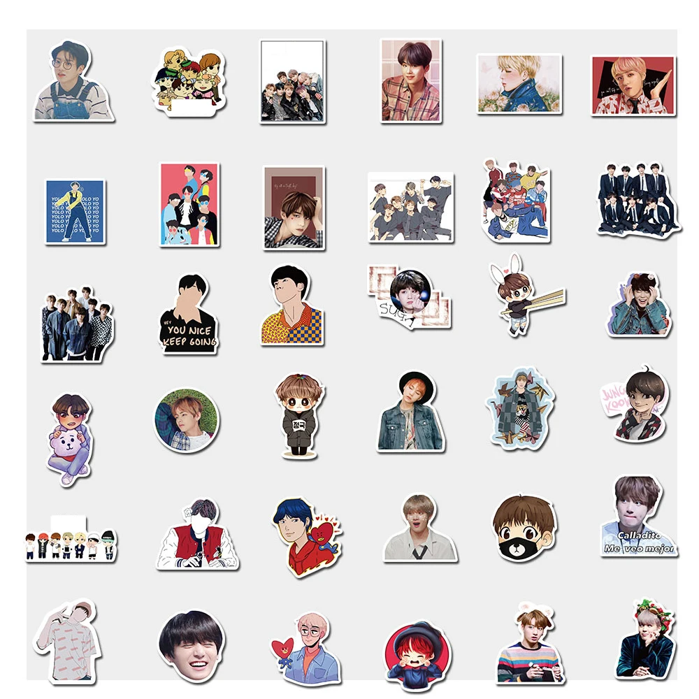 kpop sticker 76pcs korean group combination sticker korean star sticker graffiti sticker suitcase helmet computer sticker 7 assorted stickers aliexpress