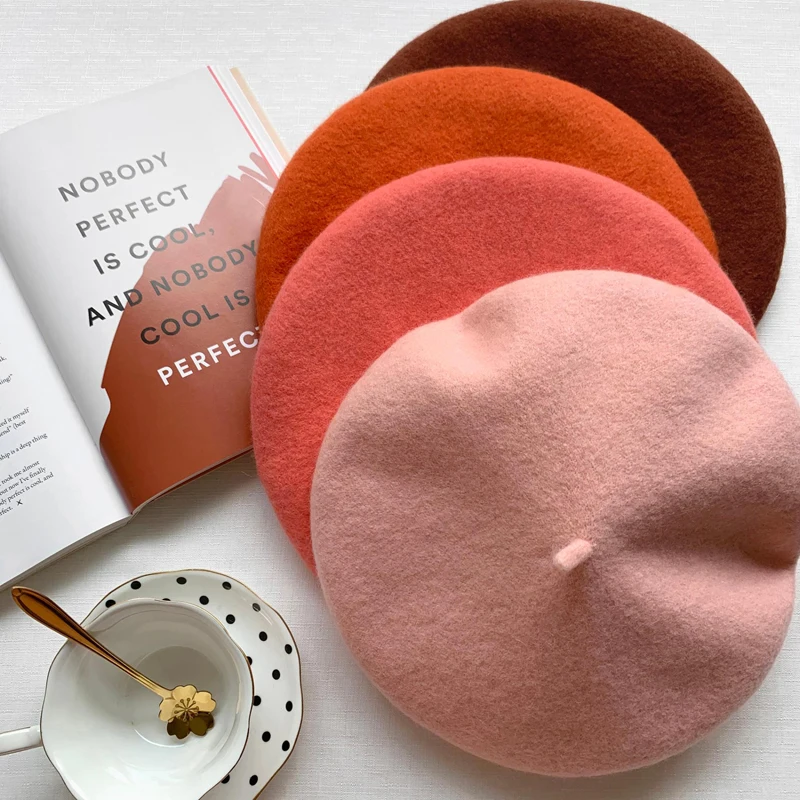 Luna&Dolphin Women 90%Wool Mushroom Rimi Blue Berets Autumn Winter Deep Eaves Knitting Artist Cap Painter Beanie Hat Sweet Color Luna&Dolphin Women 90%Wool Mushroom Rimi Blue Berets Autumn Winter Deep Eaves Knitting Artist Cap Painter Beanie Hat Sweet Color