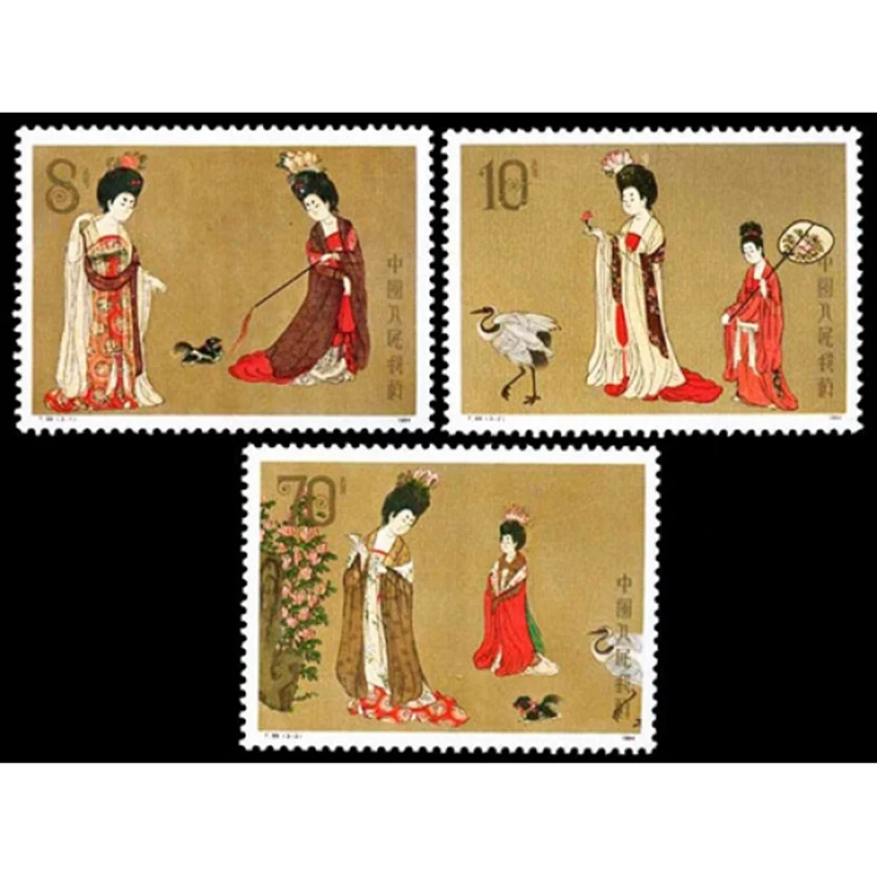 

3Pcs/Set New China Post Stamp 1984 T89 Chinese Painting Tang Dynasty Beautiful Woman with Hairpin Stamps MNH