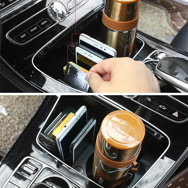 Center console cup holder For C Class W205 GLC Class X253 E Class W213 Mercedes Benz Central armrest original fit Storage Box