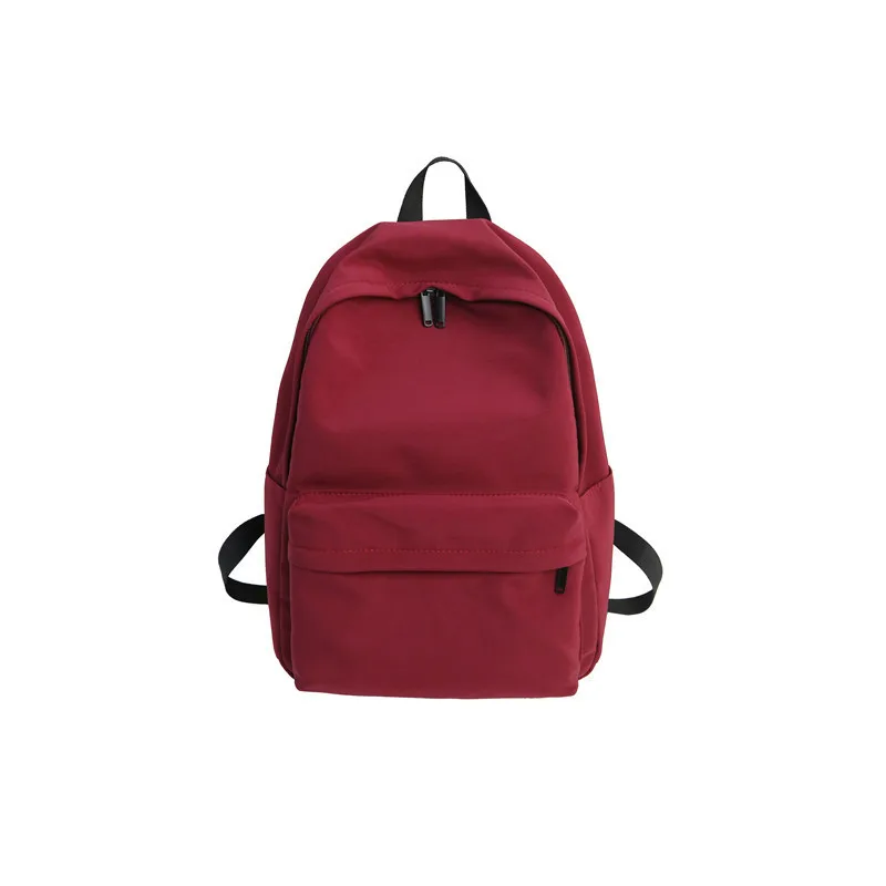 red Однотонный холщовый рюкзак для подростков, женская повседневная школьная сумка большой вместимости, Простой Школьный Рюкзак Для Путешествий Mochila - Цвет: red