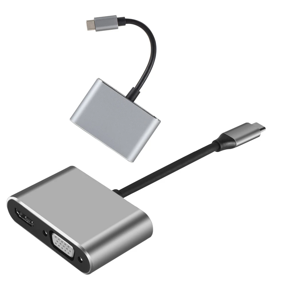 1080P Тип C к HDMI 4K 30 Гц VGA адаптер Тип C USB-C VGA преобразователь видеосигнала HDMI адаптер для Macbook Pro/Chromebook Pixel