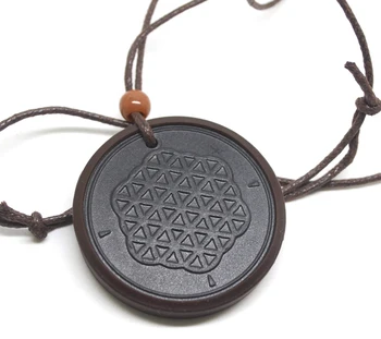 

free shipping 10pcs/lot flower of life Quantum Scalar Energy Pendant 5000 ~ 6000 ions with Test Video with Card rubber protector