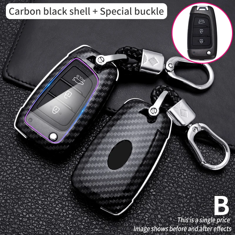 

ABS Carbon Fiber Car Remote Key Case Cover For Hyundai Elantra Solaris i30 i35 i40 Kona Tucson Azera Grandeur IG Accent Santa Fe