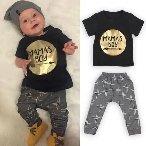 Xifamniy Newborn Baby Boy Clothes Outfit Long Sleeve Pant Sets