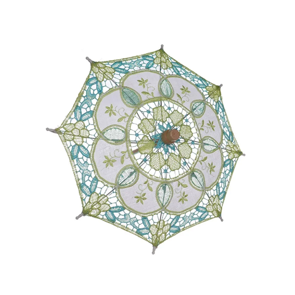Mini Vintage Wood Embroidery Pure Cotton Lace Umbrella Wedding Umbrella So Small for Wedding Gift Photo Props Kids Gift #3B31 (17)