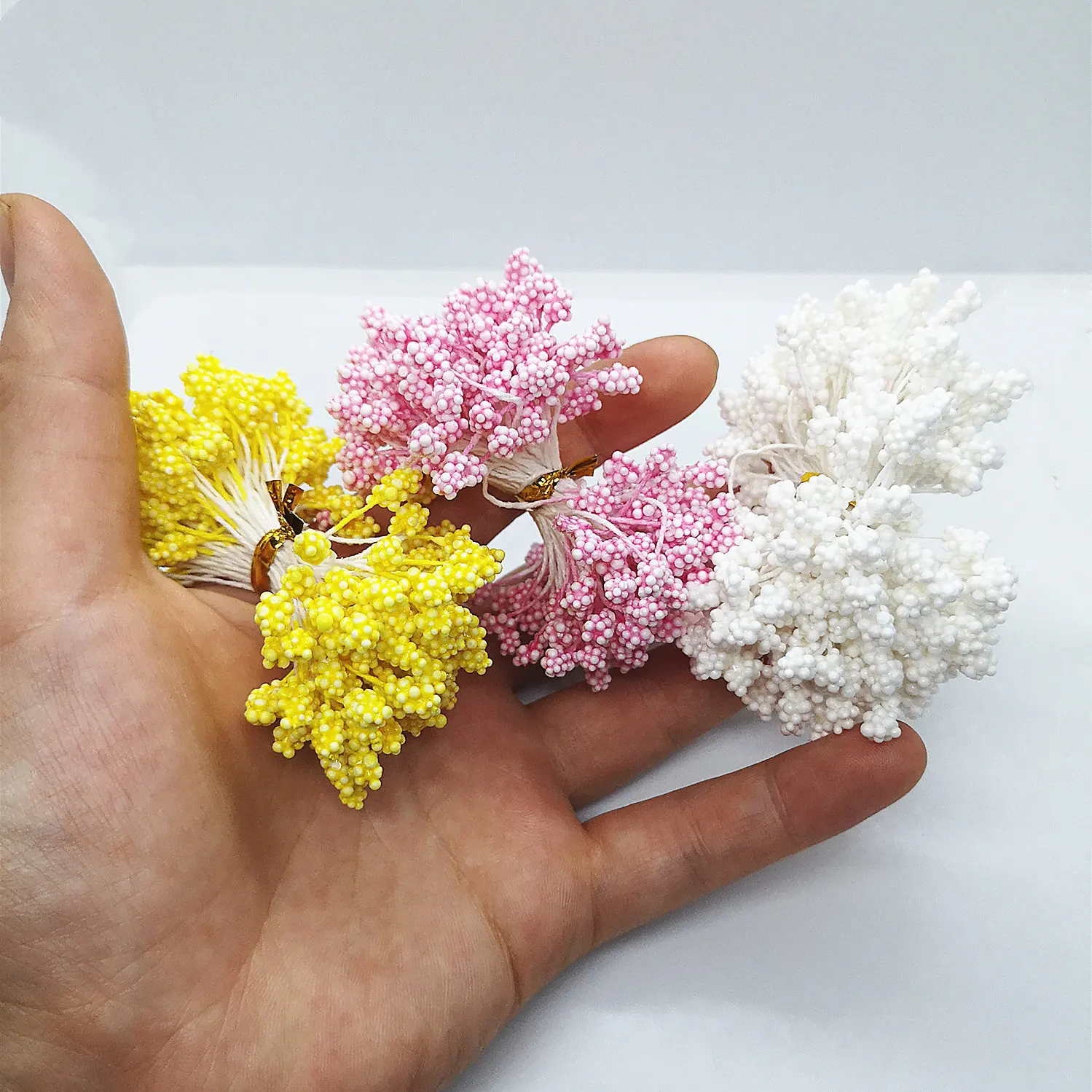 800 Stück 5 mm/0,19 Zoll Staubblatt handgemachte künstliche Blumen für Hochzeit Party Home Dekoration DIY Scrapbook Kuchen Handwerk Zubehör – Detail 18