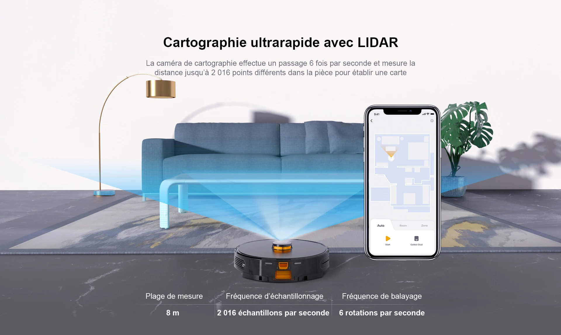 Aspirateur Robot Laveur Sol Connecté Alexa avec Auto-vidage Cartographie  Lidar – Beatsvor