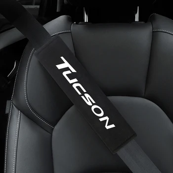 

2pcs Auto Shoulder Pads Cover Case for hyundai Tucson 2014 2016 2018 2019 Car Emblem Accessories Car Seat Belt Cover