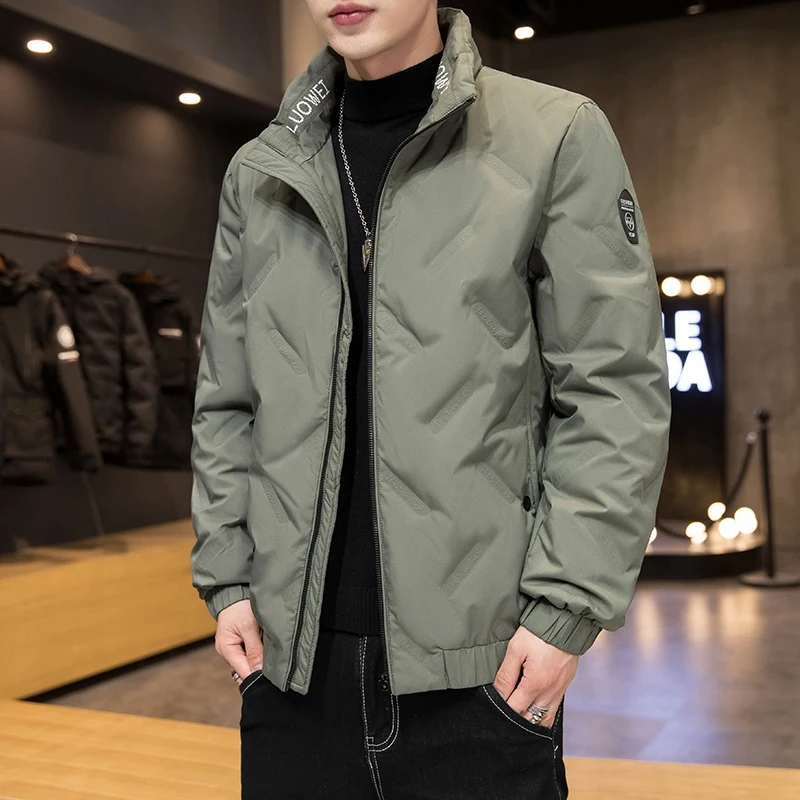 Men's lightweight down jacket new tide winter clothing student youth self-cultivation men's stand collar fashion jacket