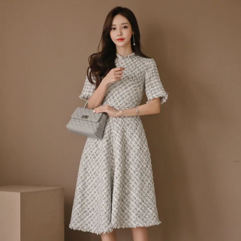 

Graceful Tweed Dress Women's Autumn And Winter 2019 New Style Debutante Elegant High-waisted Slimming Popular Skirt