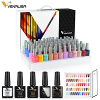 Fast Delivery Venalisa VIP2 Gel Nail Polish Set Color Nail Polish Soak Off UV LED Basecoat Primer Topcoat Color Book Full Set 1