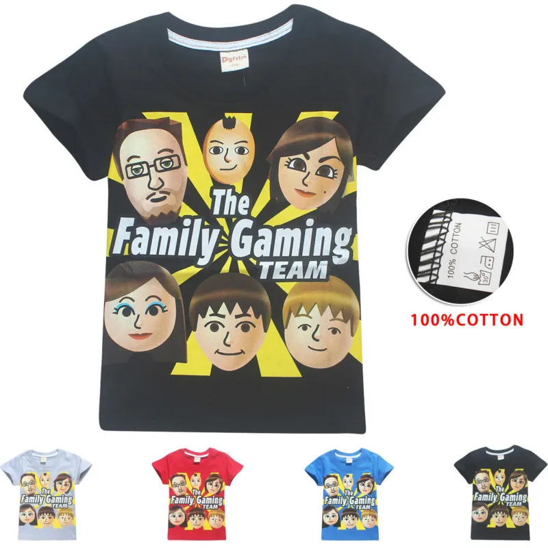 Fgteev/новые Семейные футболки игровые футболки для девочек футболки с короткими рукавами для больших мальчиков детские хлопковые Забавные