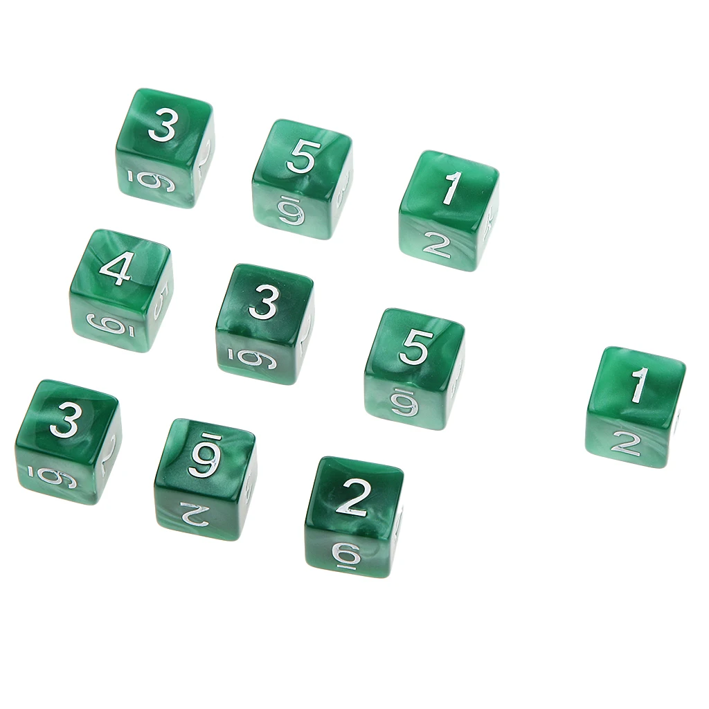 10pcs Multi-Sided AcrylicTabletop Wargames RPGs MTG TRPG Role Playing Game D6 D10 D12 D20 Dices 