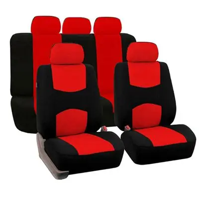 Чехлы для автомобильных сидений 9 шт./компл. универсальные чехлы для автомобильных сидений подходят для салонов аксессуары протектор цвет серый красный автостайлинг - Название цвета: Red