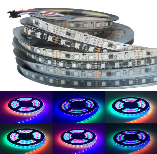 DC12V 5M WS2811 LED pixel strip light Rgb Full color 5050 Led ribbon flexible Addressable Digital tape 1 Ic Control 3 | Лампы и