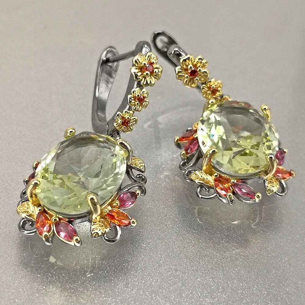 DreamCarnival1989 Fabulous Statement Earrings for Women Stunning Olivine Zircon Party Must Have Hot Sell Flower Jewelry WE4036GR