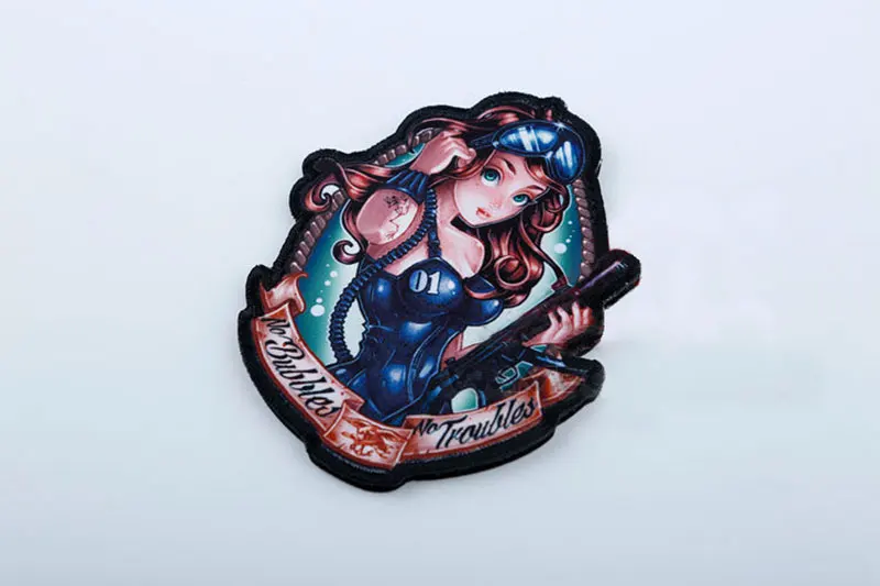 2 шт./компл. для поддержания боевого духа патчи сексуальные Мультяшные кудрявые волосы блонд девушки DIY Изысканная нашивка с группой крови нашивка на рукав, рюкзак Декор